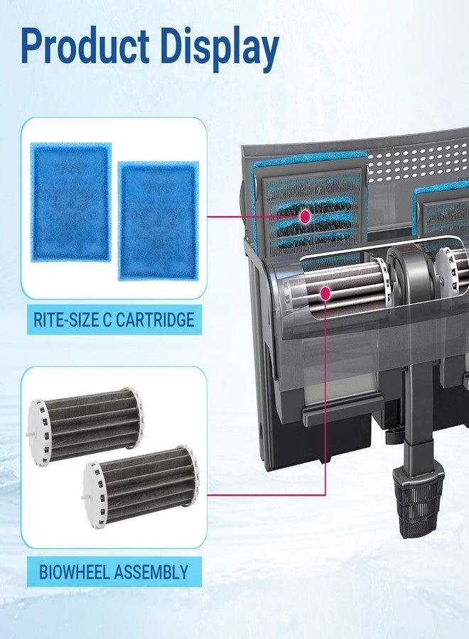 Trdzi Aquarium Filter Kit for Marineland Penguin Power Filter 200 350 - Fish Tank Biowheel with Rite-Size Cartridge - Image 4